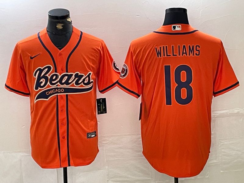 Men Chicago Bears #18 Williams Orange Joint Name 2024 Nike Limited NFL Jersey style 5